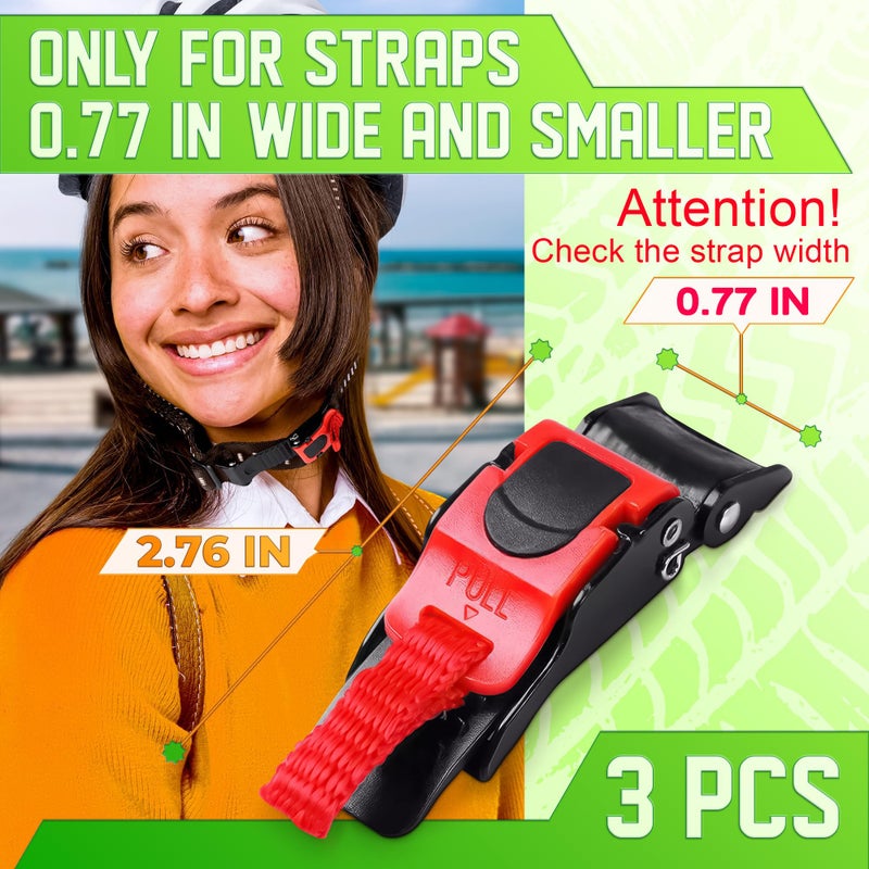 DIMROM 3Pcs Quick Release Helmet Buckle for Straps up to 0.77" Wide - Weather-Resistant Helmet Quick Release Buckle Kit - Operable with Gloves & Suitable for Bicycle, Cross, Skateboard or Protective Headgear - Image 2